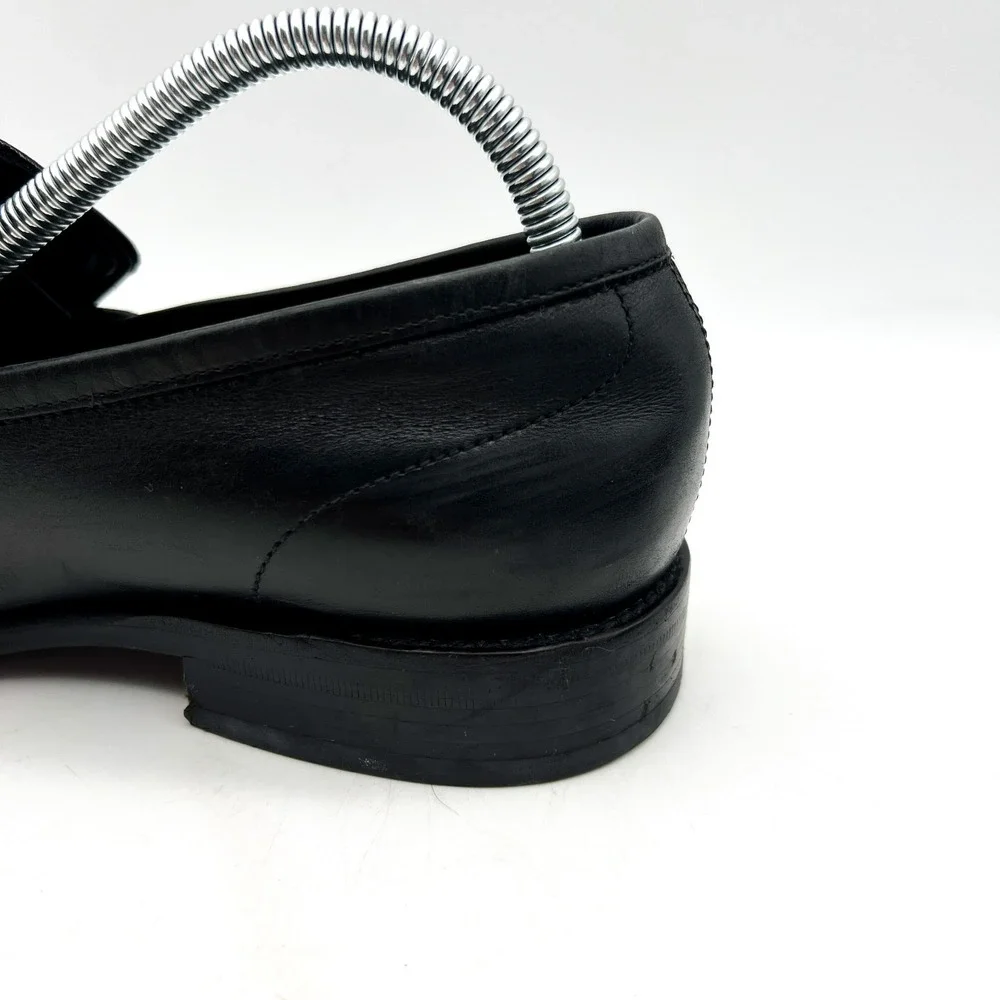 Salvatore Ferragamo Mens Size 7 EE Wide Black Leather Horse Bit Loafers - Picture 9 of 14